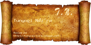 Tunyogi Nóra névjegykártya